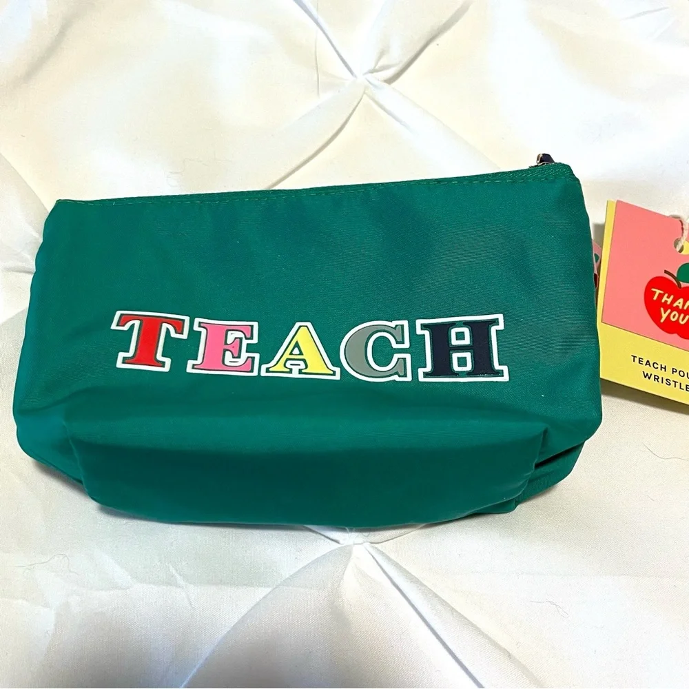 Best Year Ever Teach Zipper Pouch and Wristlet Lanyard, New With Tags